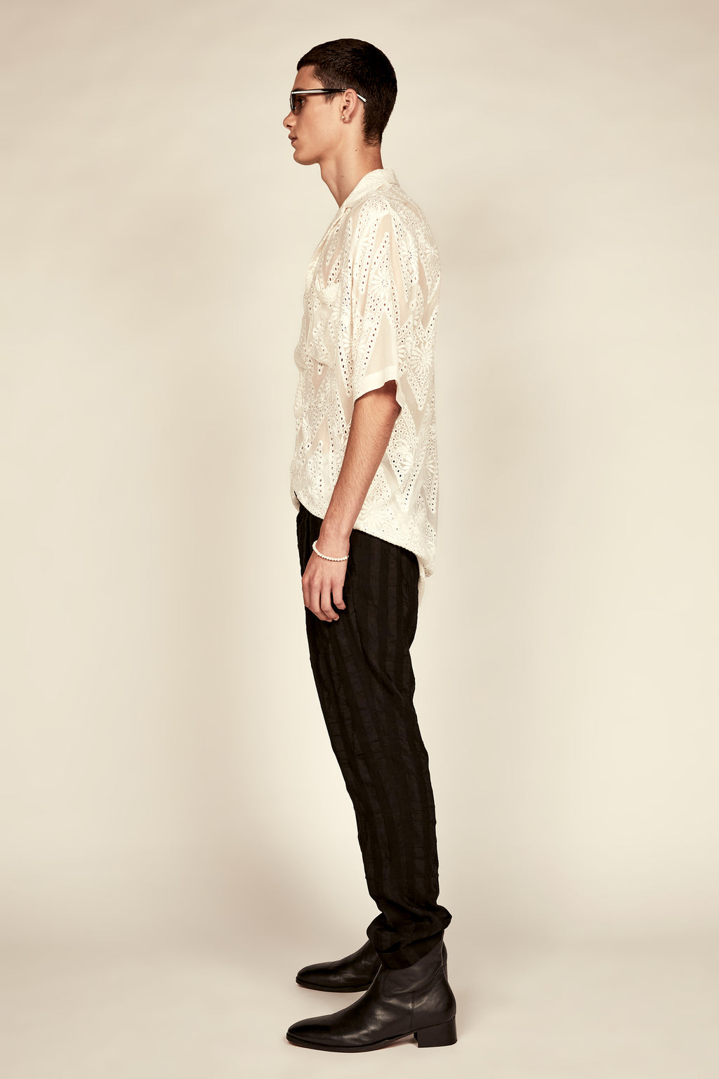 Les Bronson Oversize Silk Embroidery Shirt