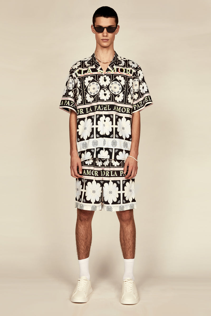 Les Bronson Silk Print Bermuda Shorts