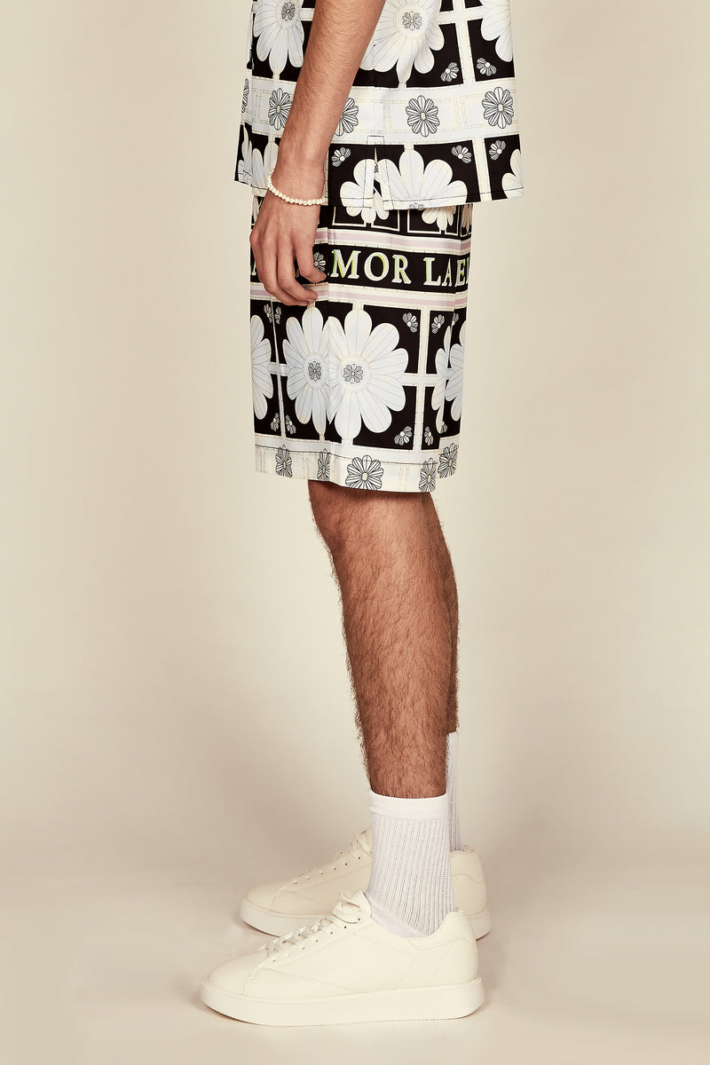 Les Bronson Silk Print Bermuda Shorts